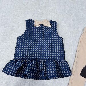 Janie and Jack 18-24 months baby girls peplum top shirt sleeveless